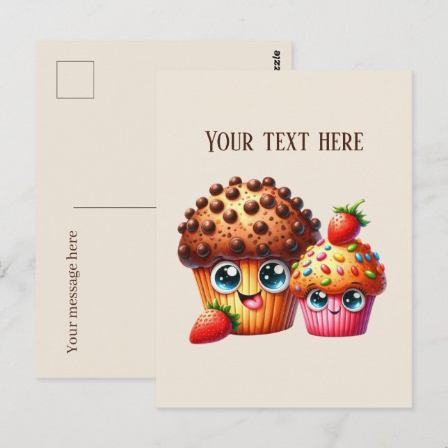 Postal La galleta de chocolate cúpula agrega mensaje (Anverso / Reverso)