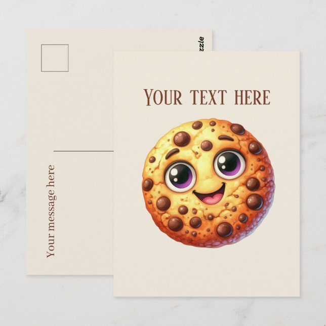 Postal La galleta de chocolate cúpula agrega mensaje (Anverso / Reverso)