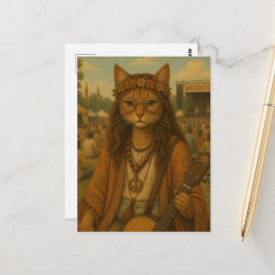 Postal La Gatita Hippie