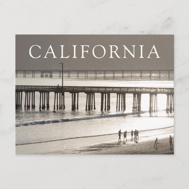 Postal La gente echando un vistazo a la playa de Avila (Anverso)