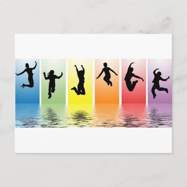 Postal la gente salta al agua (Anverso)