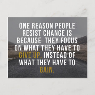 Postal La gente se resiste a la cita del cambio