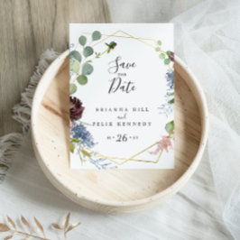 Postal La geométrica del oro de Borgoña ahorra la fecha