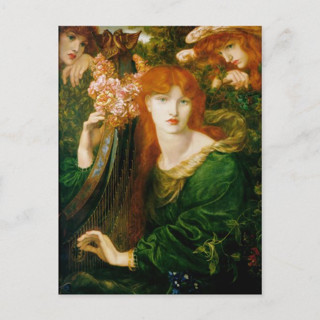 Postal La Ghirlandata - Dante Gabriel Rossetti (Anverso)