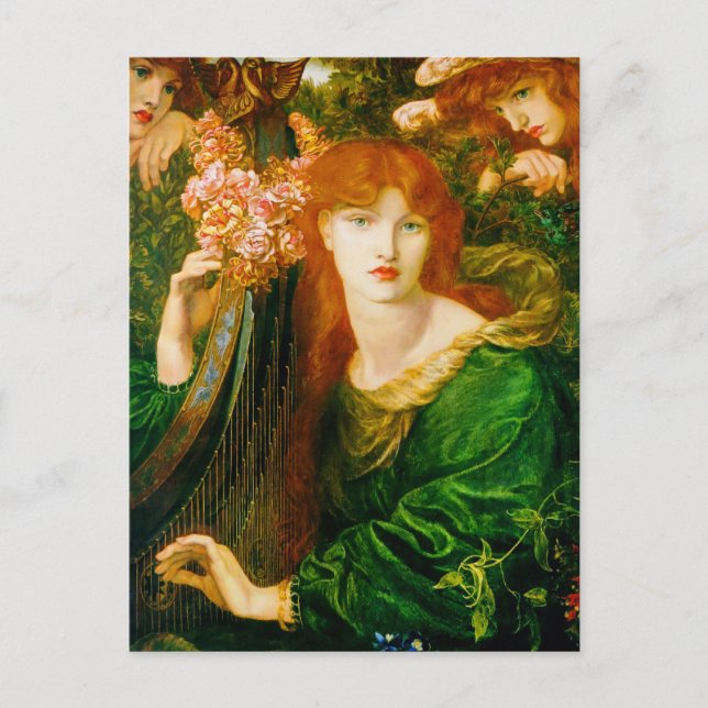 Postal La Ghirlandata por Dante Gabriel Rossetti (Anverso)