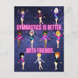 Postal La gimnasia es mejor con los amigos