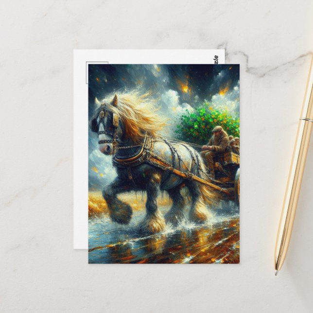 Postal La gitana Vanner lanzando piedras y carteles de pe (Anverso/Reverso In Situ)