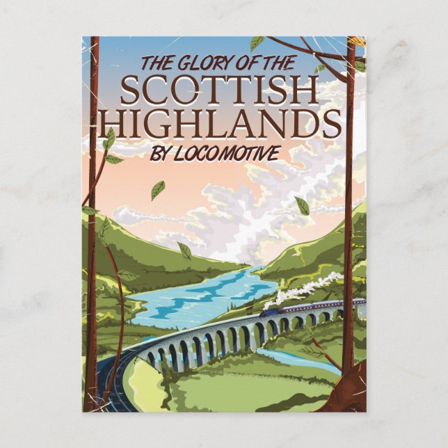 Postal La gloria de las tierras altas de Escocia (Anverso)