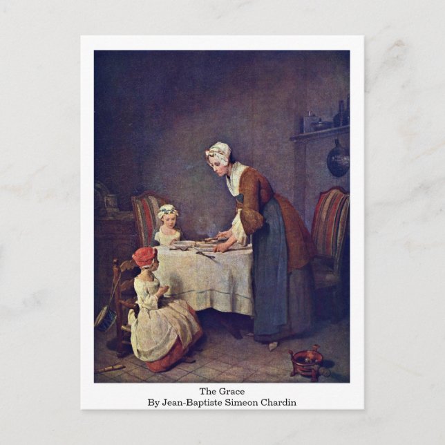 Postal La Gracia De Jean-Baptiste Simeon Chardin (Anverso)