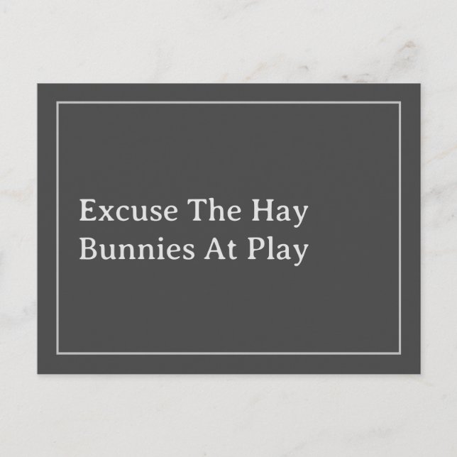 Postal La graciosa excusa de Bunny Lover sobre la cita de (Anverso)