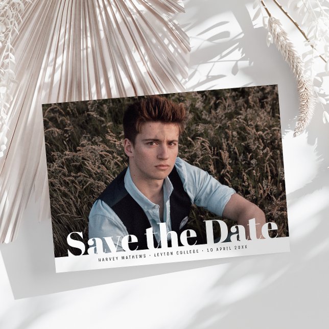 Postal La graduación de fotos moderna salva la fecha (Subido por el creador)