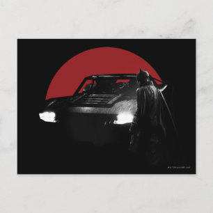 Postal La gráfica de Batman y el Batmóvil
