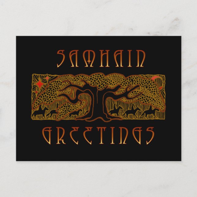 Postal La gran carta de Samhain de árbol (Anverso)