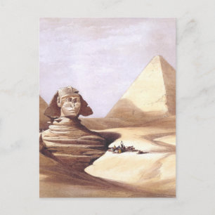 Postal La Gran Esfinge, Pirámides de Giza