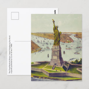Postal La Gran Estatua de Bartholdi, Estatua de la Libert