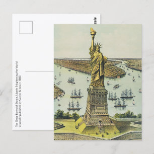Postal La Gran Estatua de Bartholdi, Estatua de la Libert