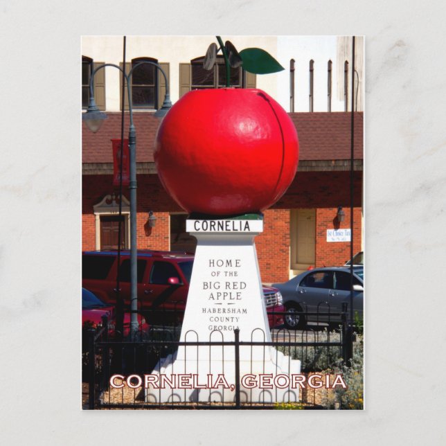 Postal LA GRAN MANZANA ROJA - Cornelia, Georgia (Anverso)