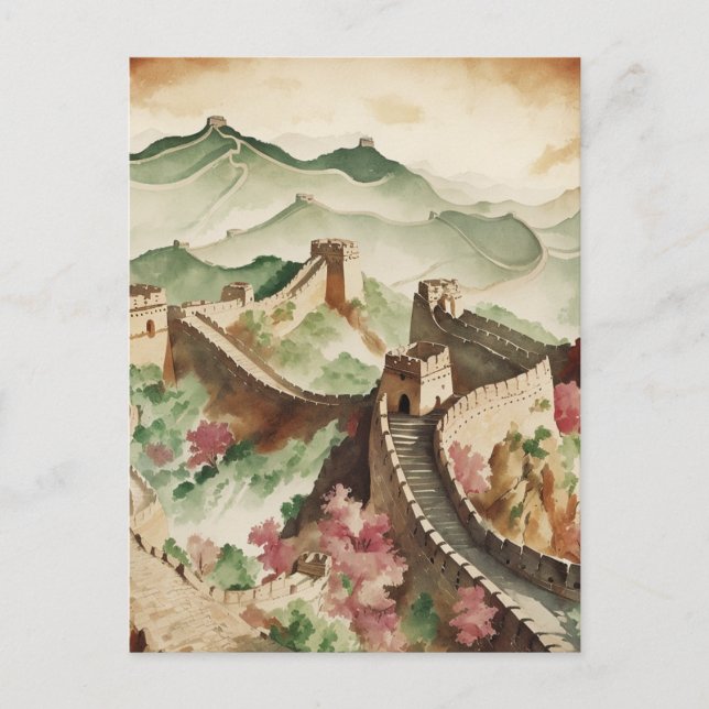 Postal La gran muralla de China (Anverso)