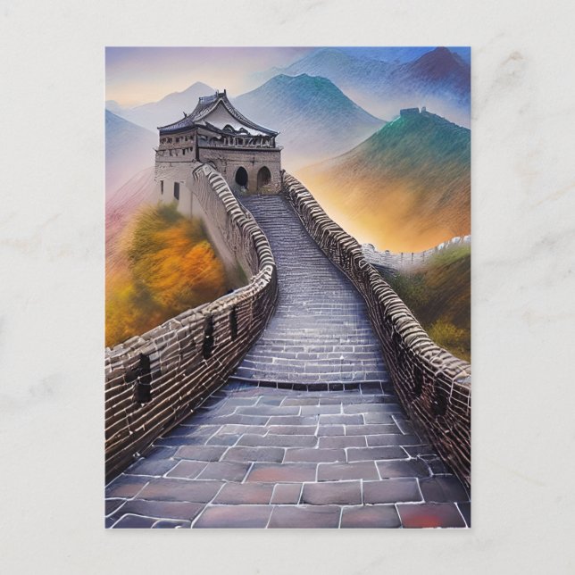 Postal La Gran Muralla de China es una de las más icónica (Anverso)