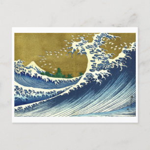 Postal La Gran Ola Color Hokusai