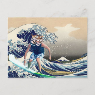 Postal La Gran Ola De La Surfista De Tigres De Kanagawa