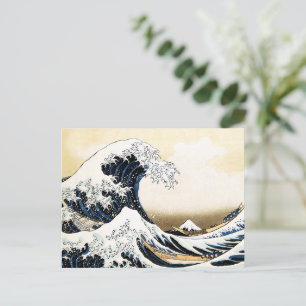 Postal La Gran Ola Fuera de Kanagawa Hokusai, arte japoné