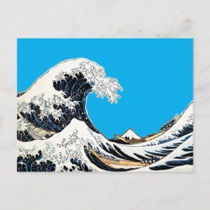 Postal La Gran Ola Fuera de Kanagawa Hokusai, arte japoné