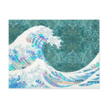 la gran ola iridiscente de kanigawa (verde)