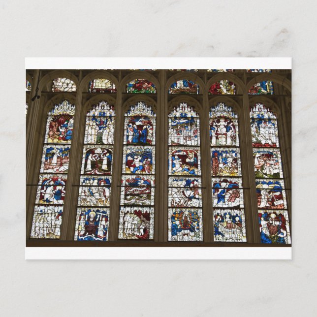 Postal La gran ventana oriental del ministro de York. (Anverso)