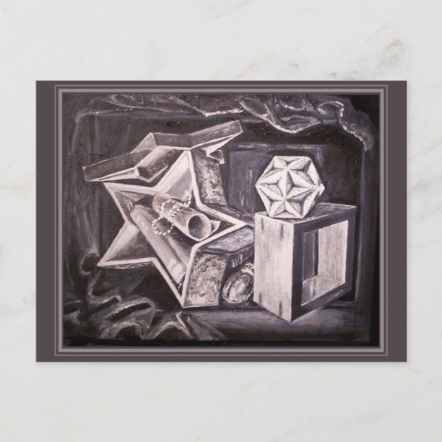 Postal La gran vida del dodecaedro (Anverso)