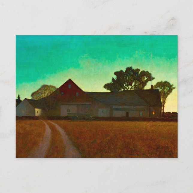 Postal La granja Hupper, 1938 por Newell Convers Wyeth (Anverso)