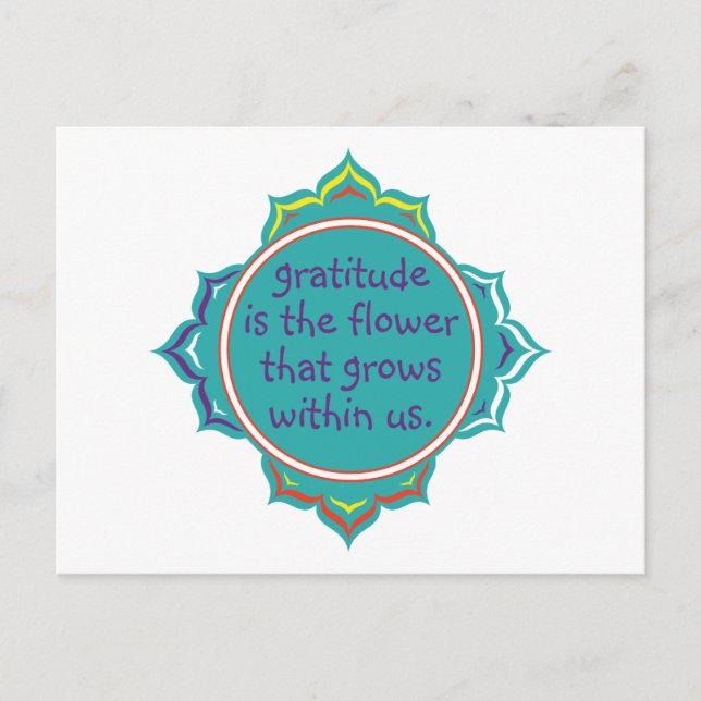 Postal La gratitud es la flor (Anverso)