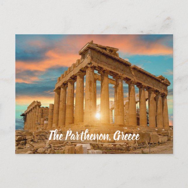 Postal La Grecia del Partenón estilizada (Anverso)