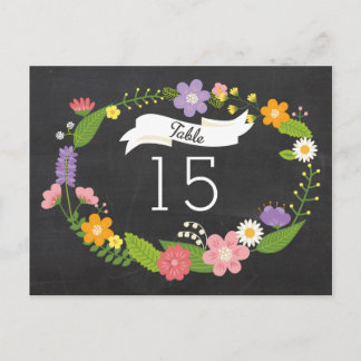 Postal La guerra de Boho Woodland en el Boda de Chalkboar