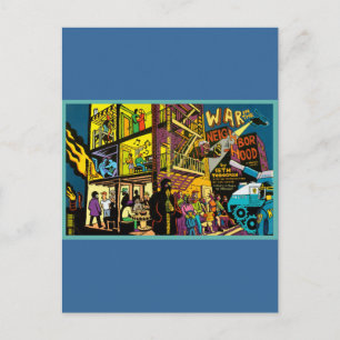 Postal La guerra en el arte Personalizado del vecindario