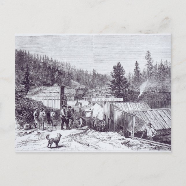 Postal La guerra india, ciudad de Deadwood (Anverso)