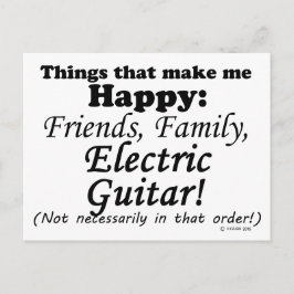 Postal La guitarra eléctrica me hace feliz