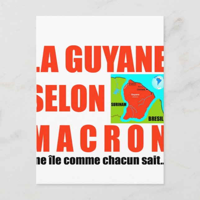 Postal La Guyane selon Macron est une île (Anverso)
