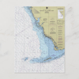 Postal La Habana a Tampa Bay La carta náutica de Florida