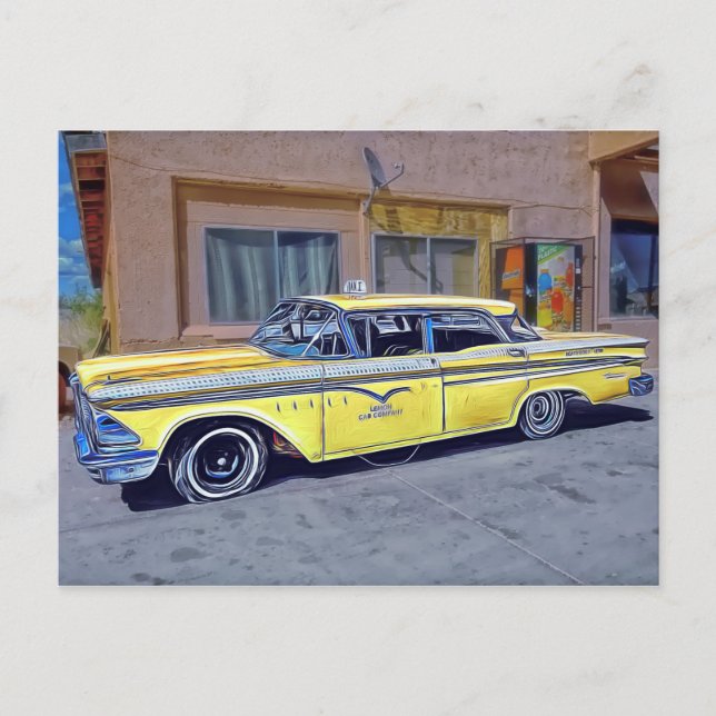 Postal La Habana Amarilla Taxi Cab (Anverso)
