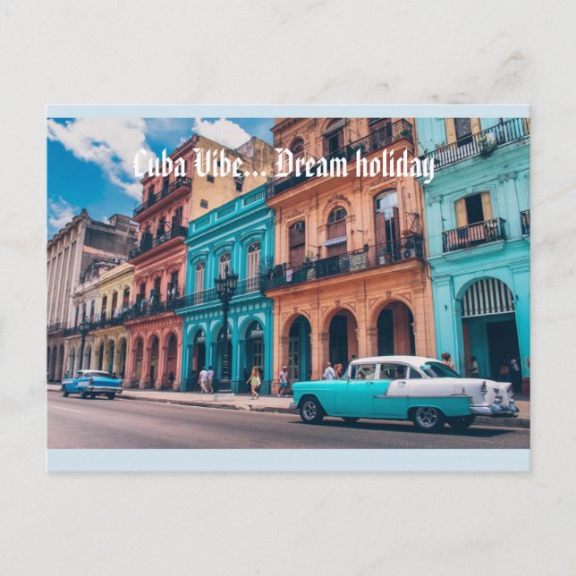 Postal La Habana Cuba añeja el colorido "Cuba vibe" (Anverso)
