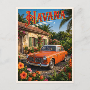 Postal La Habana Cuba Coche Antiguo Viaje Tropical