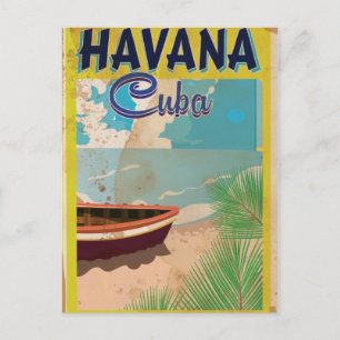 Postal La Habana, Cuba Póster de vacaciones antiguo
