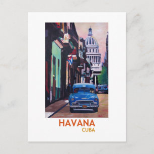 Postal La Habana en Cuba  - El Capitolo con oldtimer
