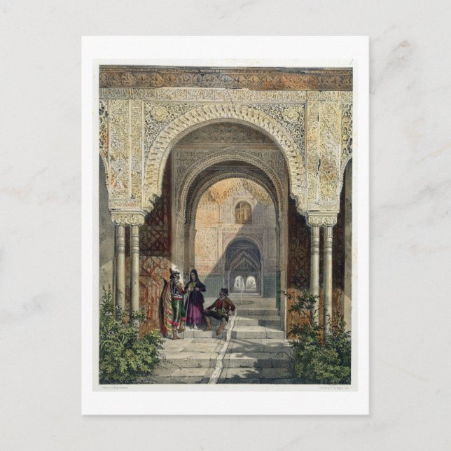 Postal La habitación de las dos hermanas en la Alhambra,  (Anverso)