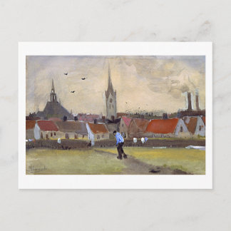 Postal La Haya con nueva iglesia, Bella Artes Van Gogh