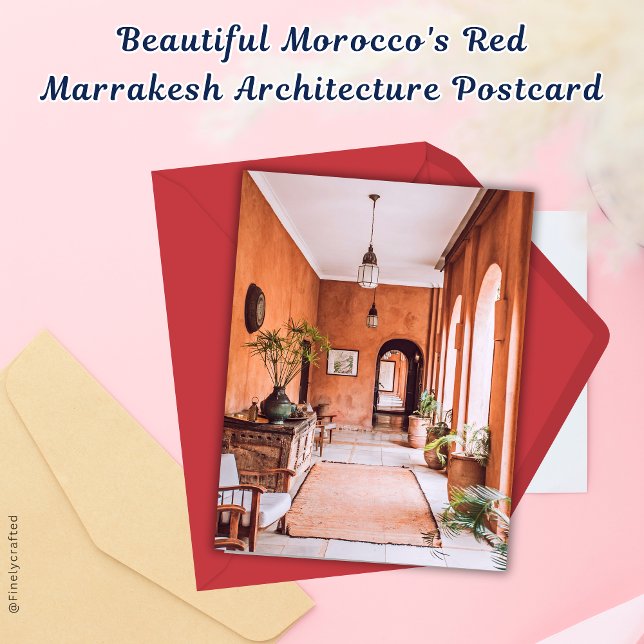 Postal La hermosa arquitectura roja de Marrakesh en Marru (Subido por el creador)