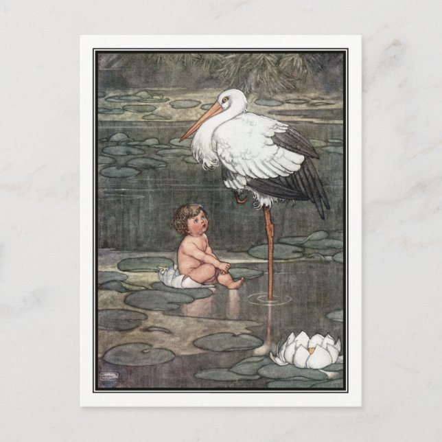 Postal La hija del Rey del pantano, de William Heath Robi (Anverso)