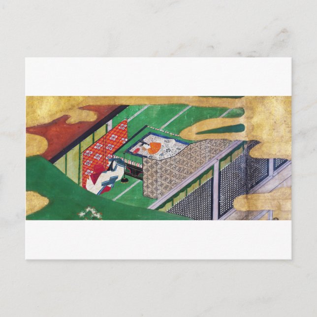 Postal La historia de Genji, Tawaraya Sotatsu (Anverso)