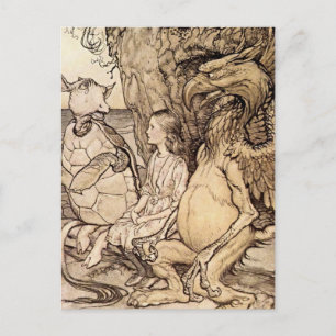 Postal “La historia de la falsa tortuga” de Arthur Rackha